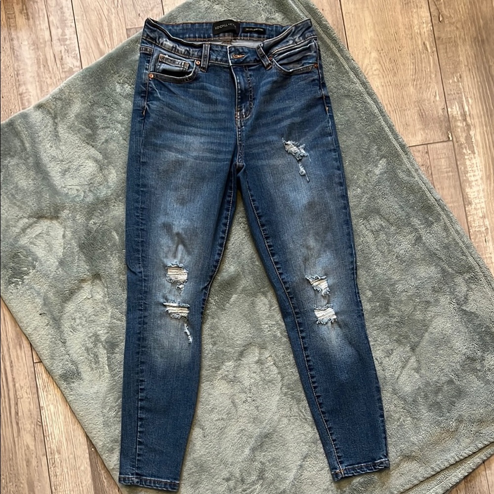 Kendall & Kylie Blue Skinny Distressed Jeans